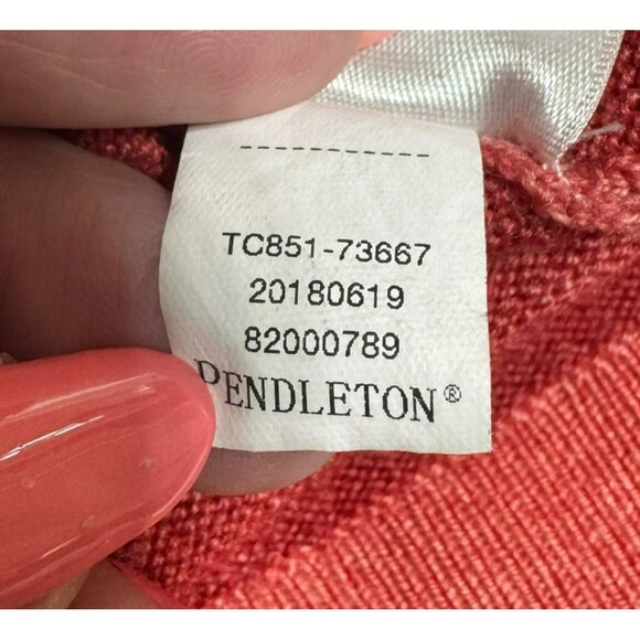 Pendleton Womens Red V-Neck Sweater Small Long Sleeve Soft Knit Lightweight - Picture 4 of 10